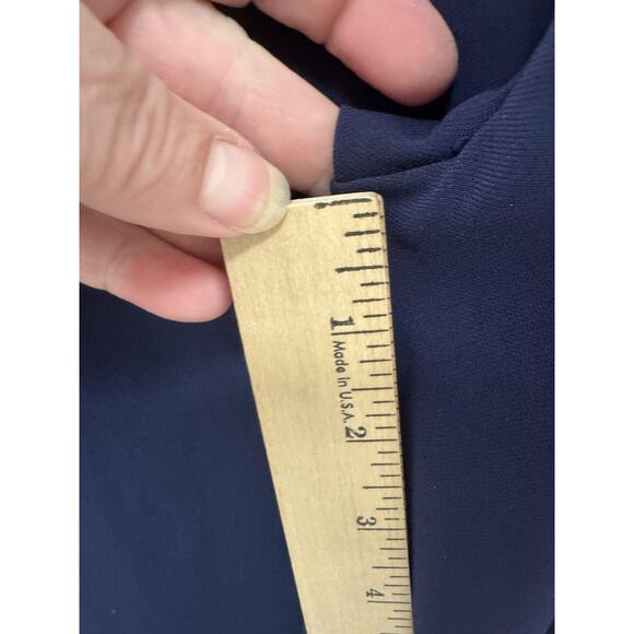 Diane von Furstenberg Jumpsuit Womens 2 Navy Sandra Tie Belt Wide Leg Pockets - Picture 13 of 15